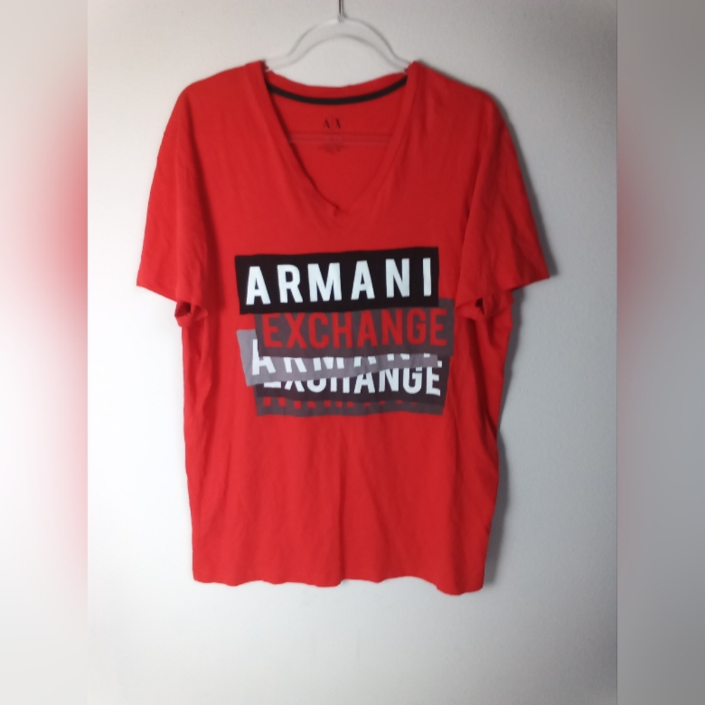 Armani Exchange Men's Red Graphic T-Shirt Size L